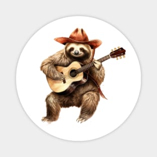 Cowboy Sloth Guitarist Magnet